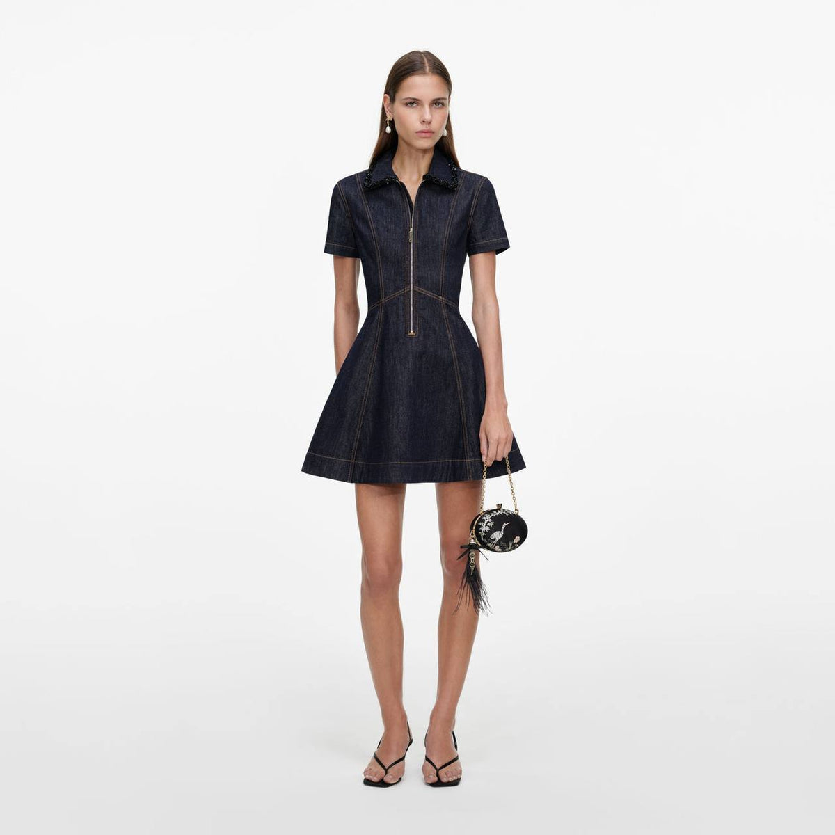 SP Indigo Denim Collared Mini Dress