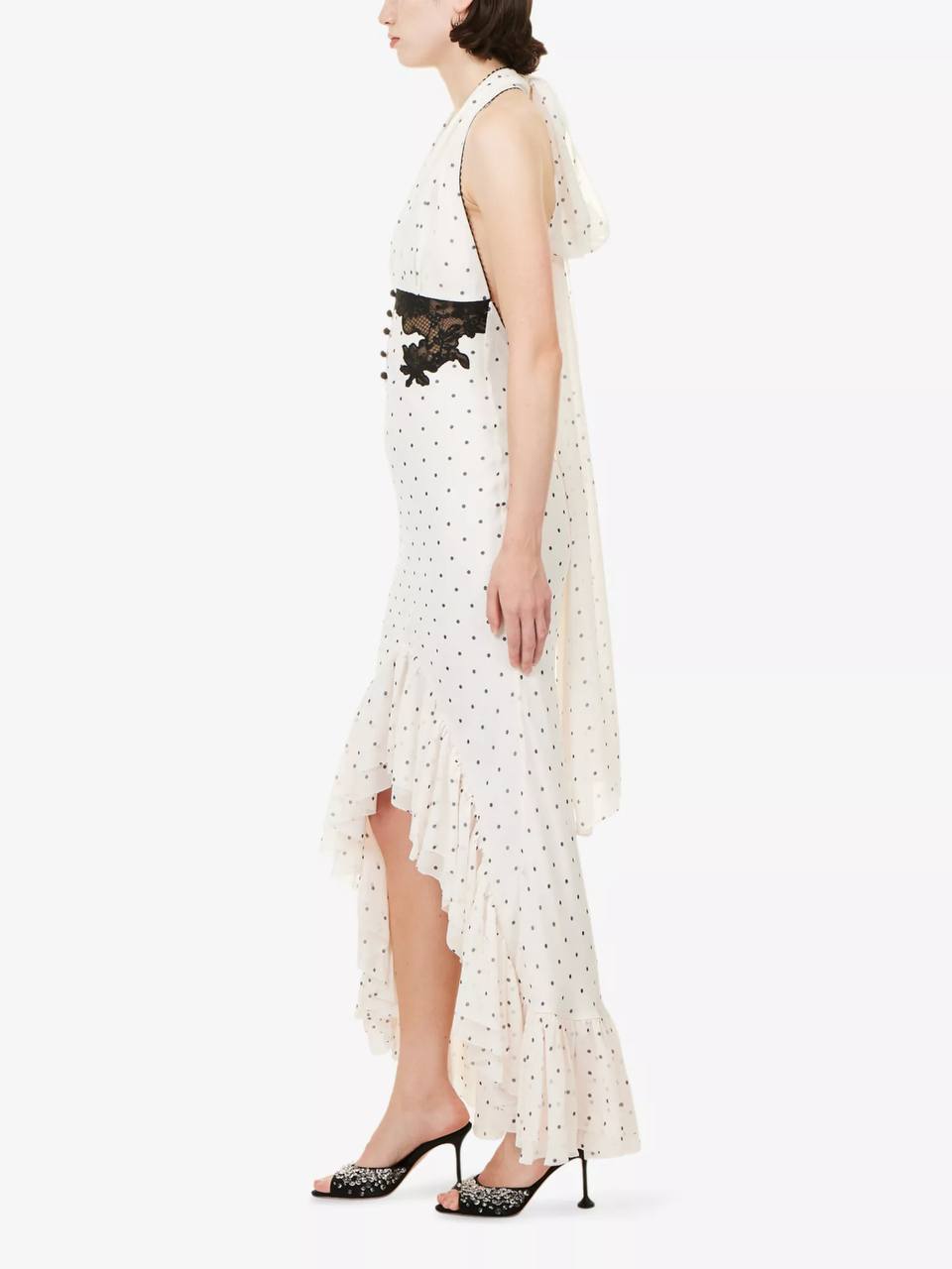 SP Polka Dot Halter Neck Midi High-Low Dress