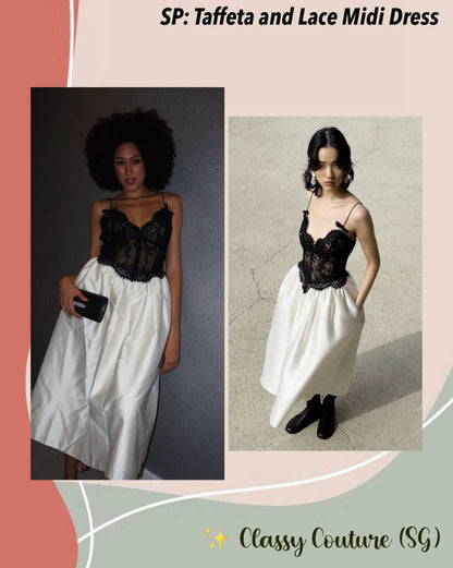 SP Taffeta and Lace Midi Dress
