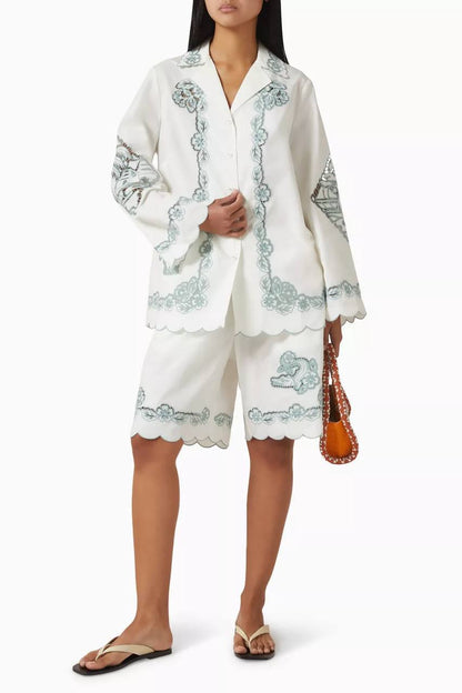 ALM Louie Embroidered Shirt Shorts