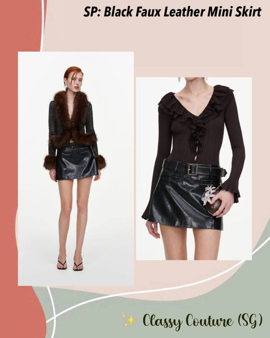Black Faux Leather Mini Skirt