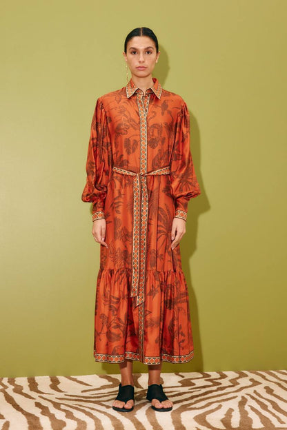 ALM Monkey Dance Silk Shirtdress