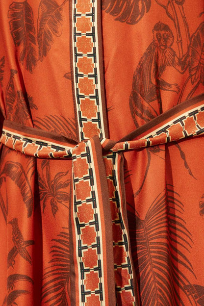 ALM Monkey Dance Silk Shirtdress