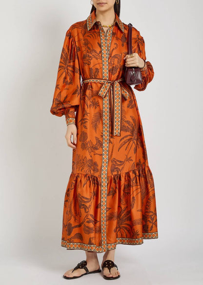 ALM Monkey Dance Silk Shirtdress