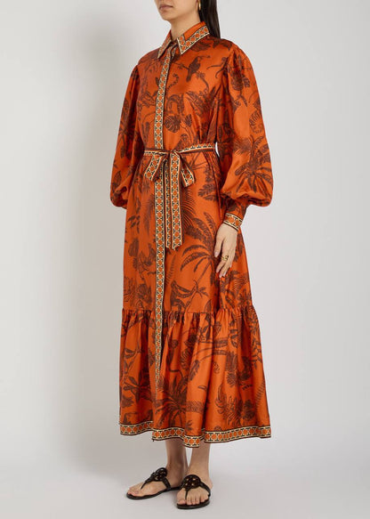 ALM Monkey Dance Silk Shirtdress