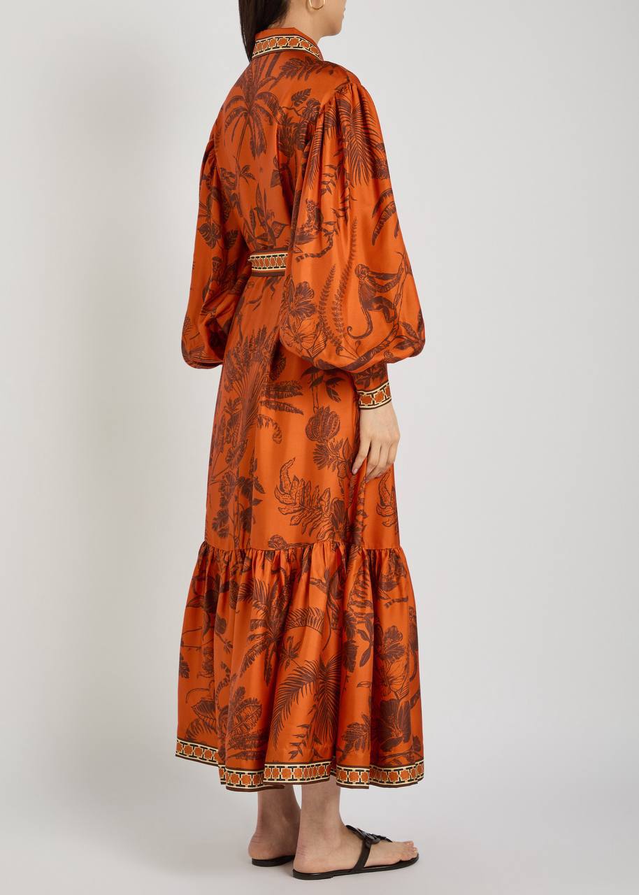 ALM Monkey Dance Silk Shirtdress