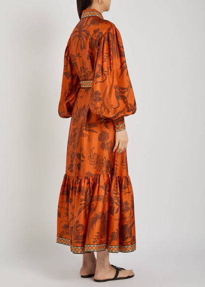 ALM Monkey Dance Silk Shirtdress