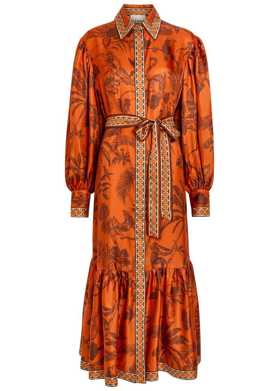 ALM Monkey Dance Silk Shirtdress
