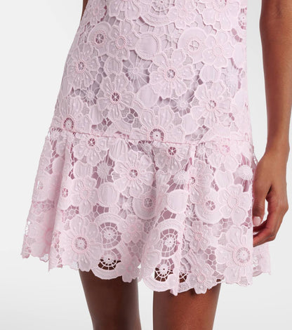SP Pink Lace Collared Mini Dress
