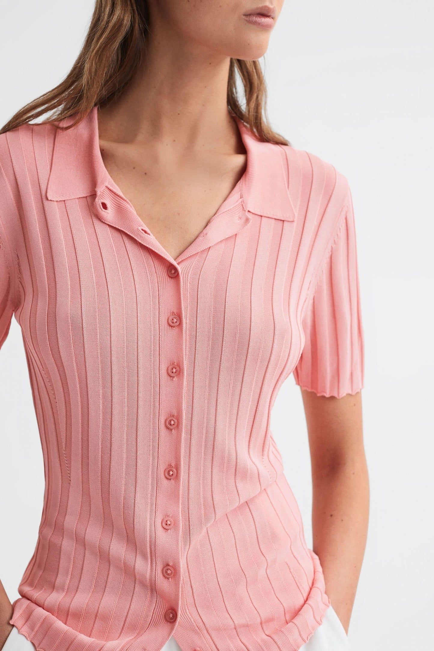 RS Stella Fitted Striped Button Through Shirt | Polo Top