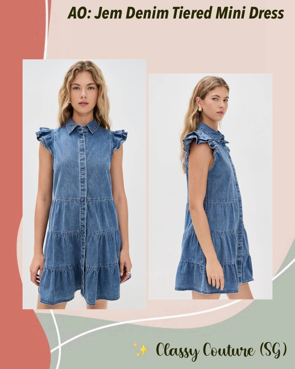 AO Jem Denim Tiered Mini Dress