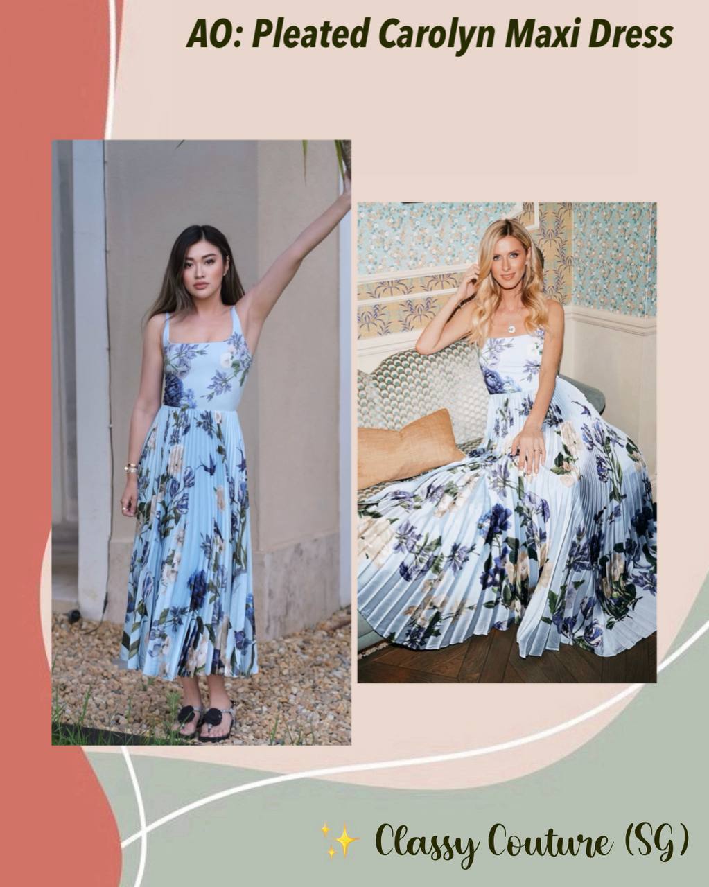 AO Pleated Carolyn Maxi Dress
