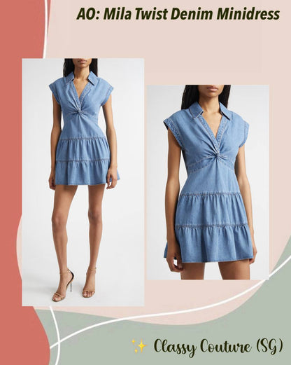 AO Mila Twist Denim Minidress