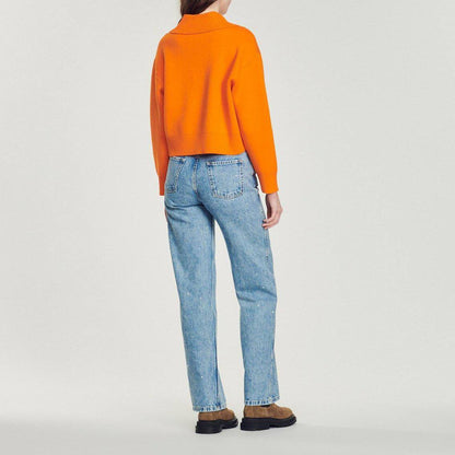 SD Cropped Sweater With Jewel Buttons