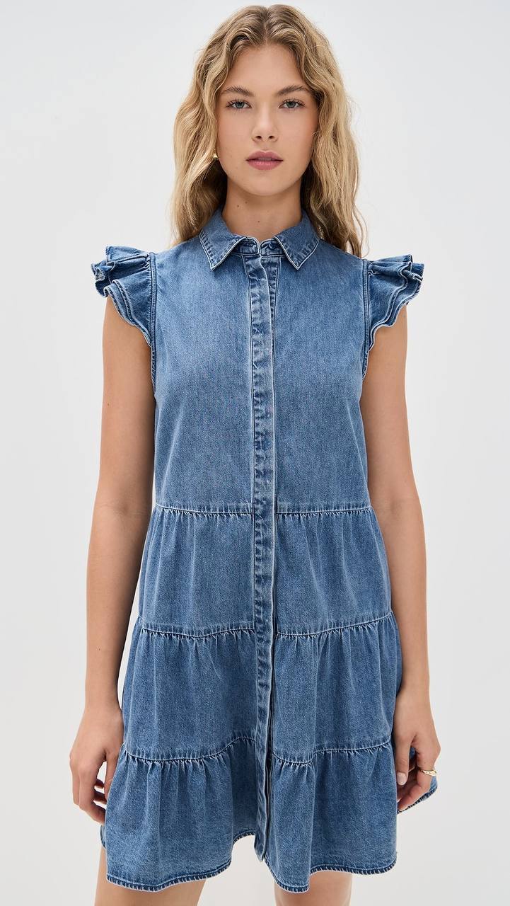AO Jem Denim Tiered Mini Dress