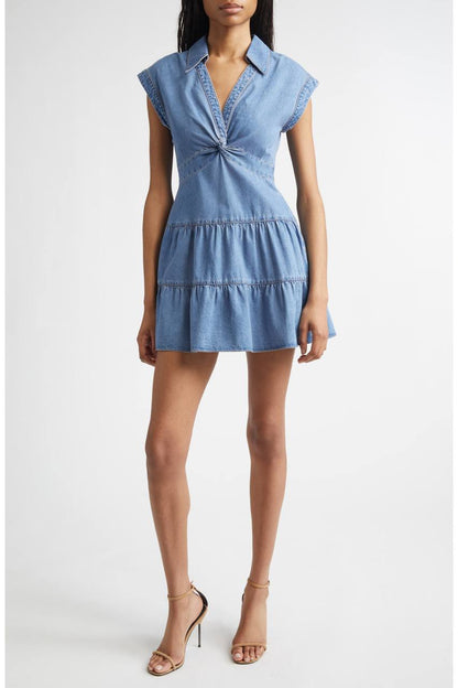 AO Mila Twist Denim Minidress