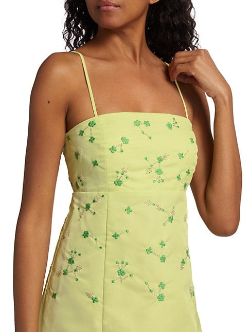 GN Lily Green Embellished Tent Mini Dress