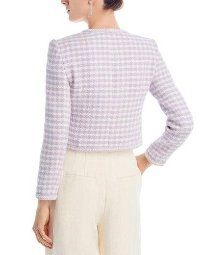 Der Lam Astrid V Neck Crop Jacket | Lavender-Ivory