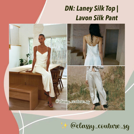 DN Laney Silk Cami Top | Lavon Silk Pant | Crema Set