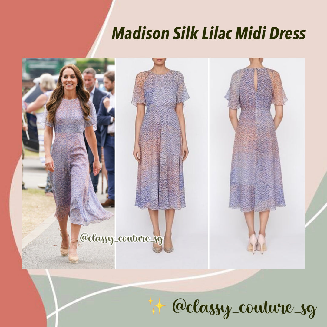 LKB Madison Silk Lilac Midi Dress