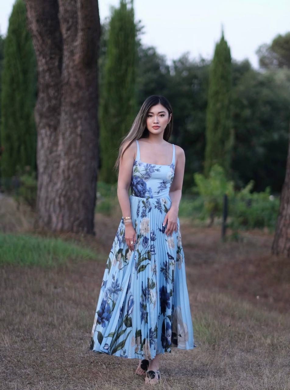 AO Pleated Carolyn Maxi Dress