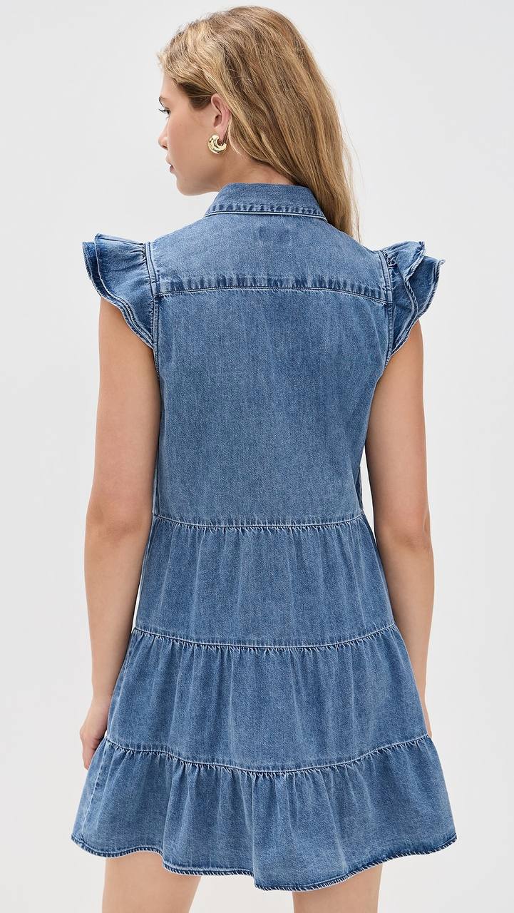AO Jem Denim Tiered Mini Dress