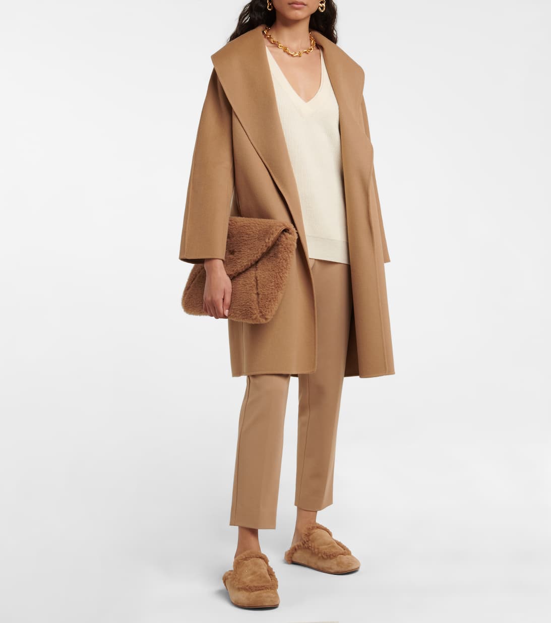 MM Messi Belted Wrap Coat | Virgin Wool