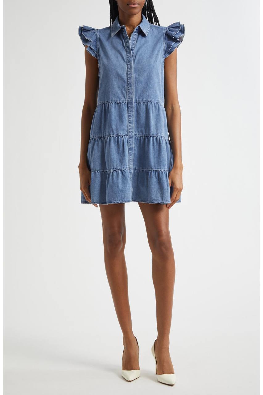 AO Jem Denim Tiered Mini Dress