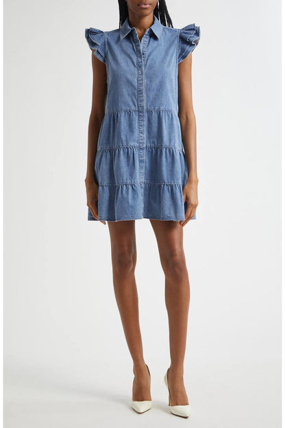 AO Jem Denim Tiered Mini Dress