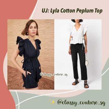 UJ Lyla Cotton Peplum Blouse Top