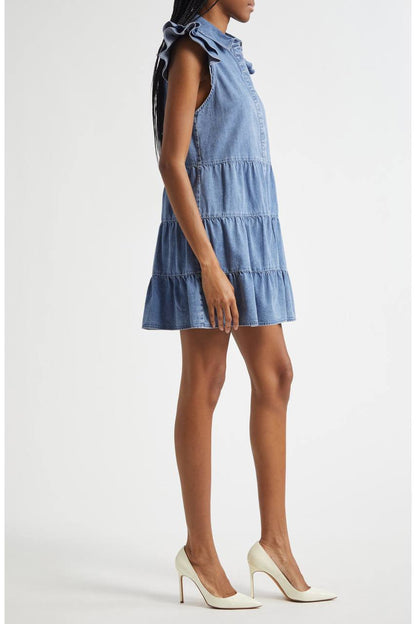 AO Jem Denim Tiered Mini Dress
