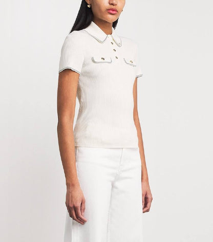 MJ Rib-Knit Polo Shirt