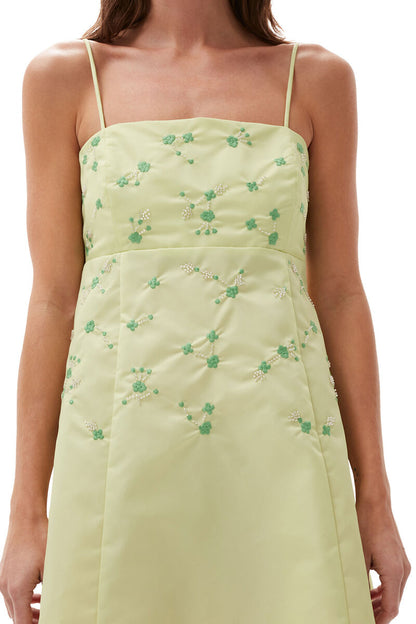 GN Lily Green Embellished Tent Mini Dress