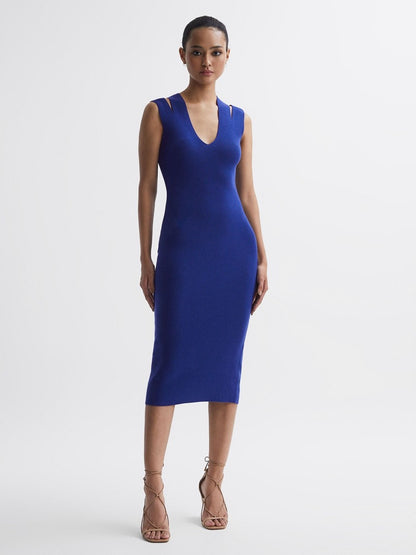 RS Kara Knitted Midi Dress with double straps