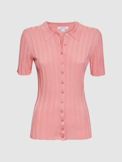 RS Stella Fitted Striped Button Through Shirt | Polo Top