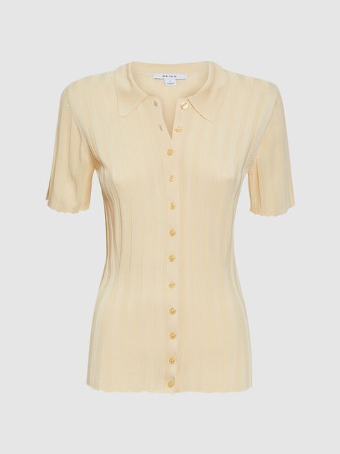 RS Stella Fitted Striped Button Through Shirt | Polo Top