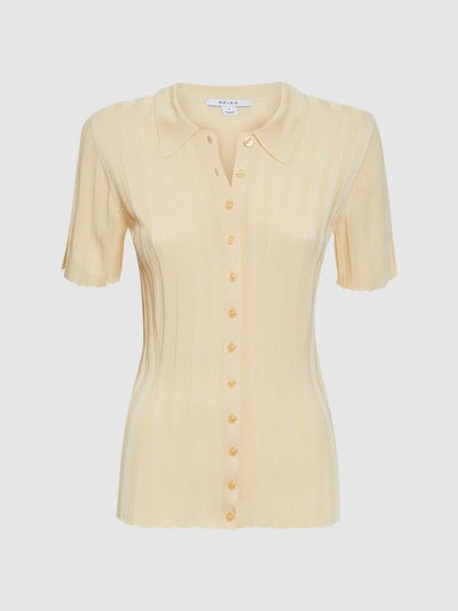 RS Stella Fitted Striped Button Through Shirt | Polo Top