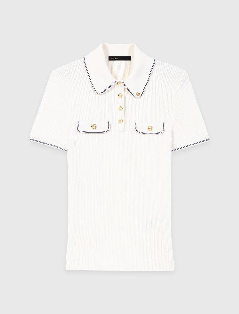 MJ Rib-Knit Polo Shirt