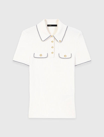 MJ Rib-Knit Polo Shirt