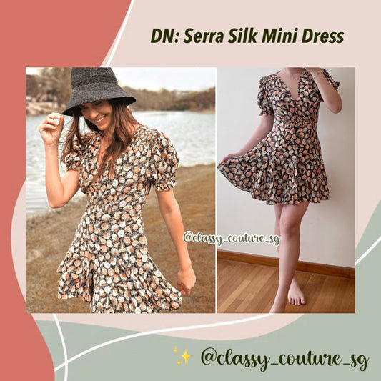 DN Serra Puff Sleeve Silk Mini Dress