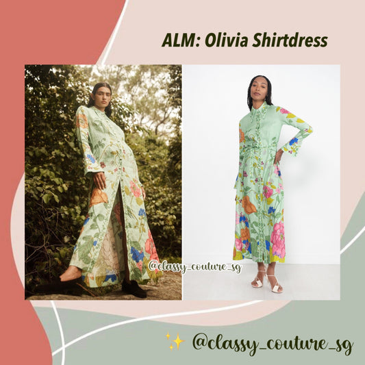 ALM Olivia Shirt Dress | midi maxi green linen