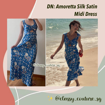 DN Amoretta Silk Satin Midi Maxi Dress