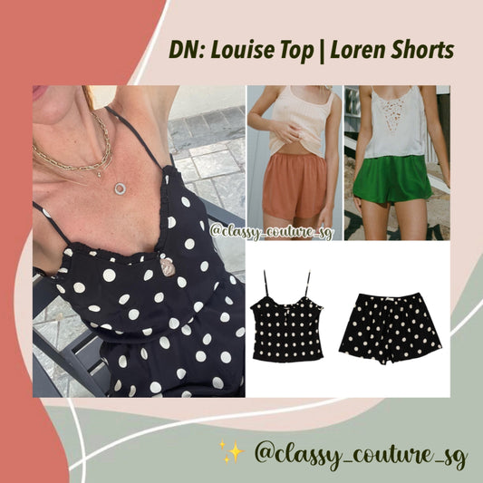 DN Louise Top | Loren Shorts | Silk-rayon set