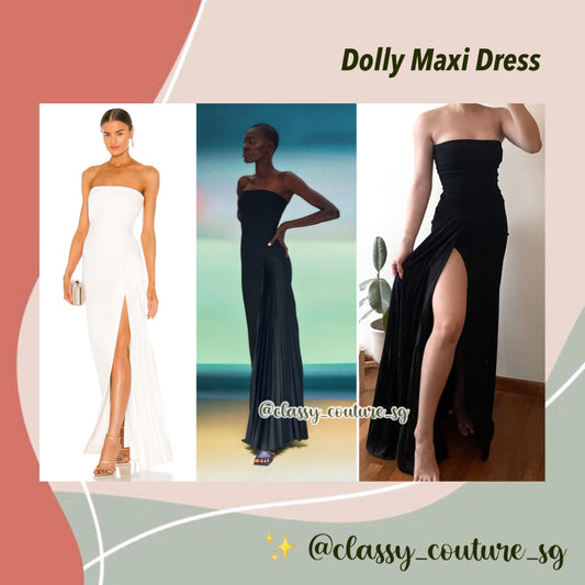 Sol Ldn Dolly Maxi Dress | Black | Winter White | strapless bandeau