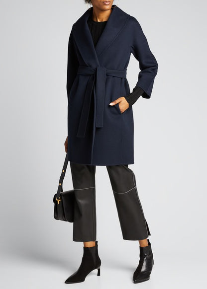 MM Messi Belted Wrap Coat | Virgin Wool