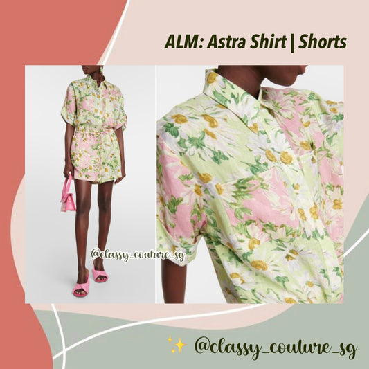 ALM Astra Short Sleeved Shirt | Shorts | Floral Linen Set