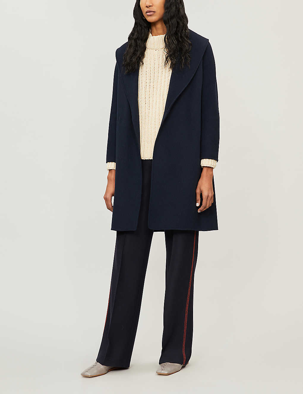 MM Messi Belted Wrap Coat | Virgin Wool