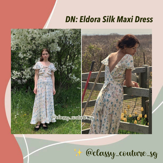 DN Eldora Silk Midi Maxi Dress | blue floral