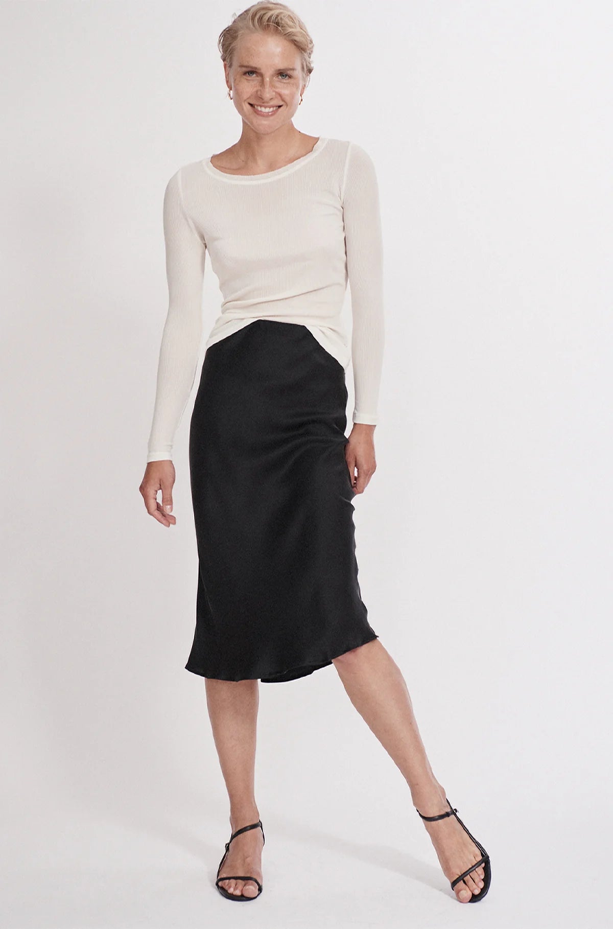 SL Bias Cut Skirt | silk midi