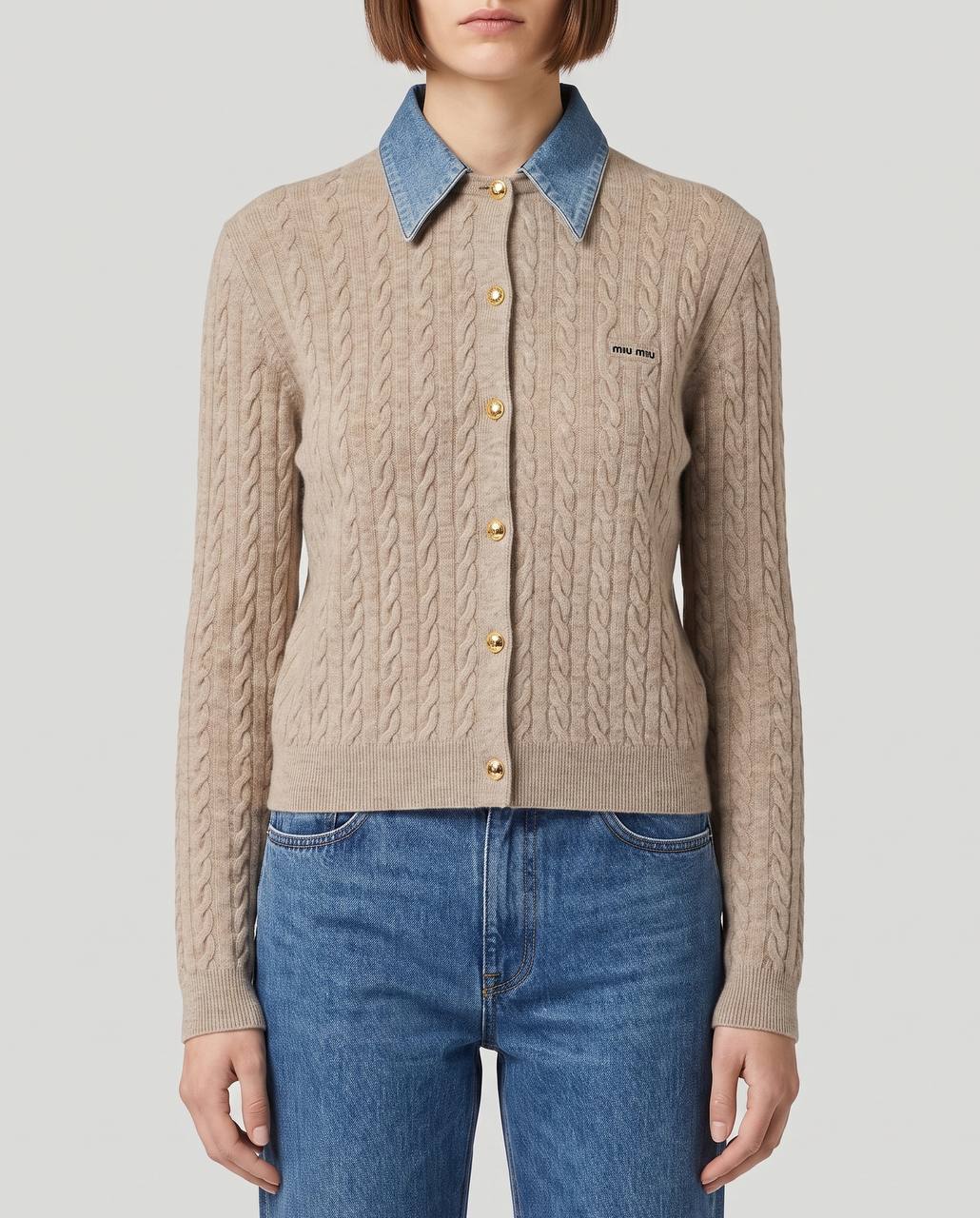 MM Denim Collar Cardigan